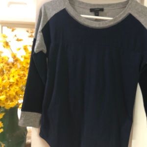 J. Crew blue and gray color block tee